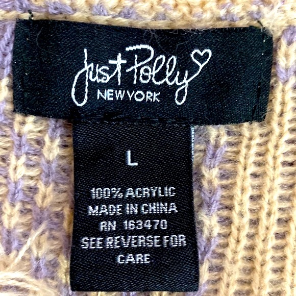 Just Polly periwinkle & tan oversized sweater - Picture 4 of 5